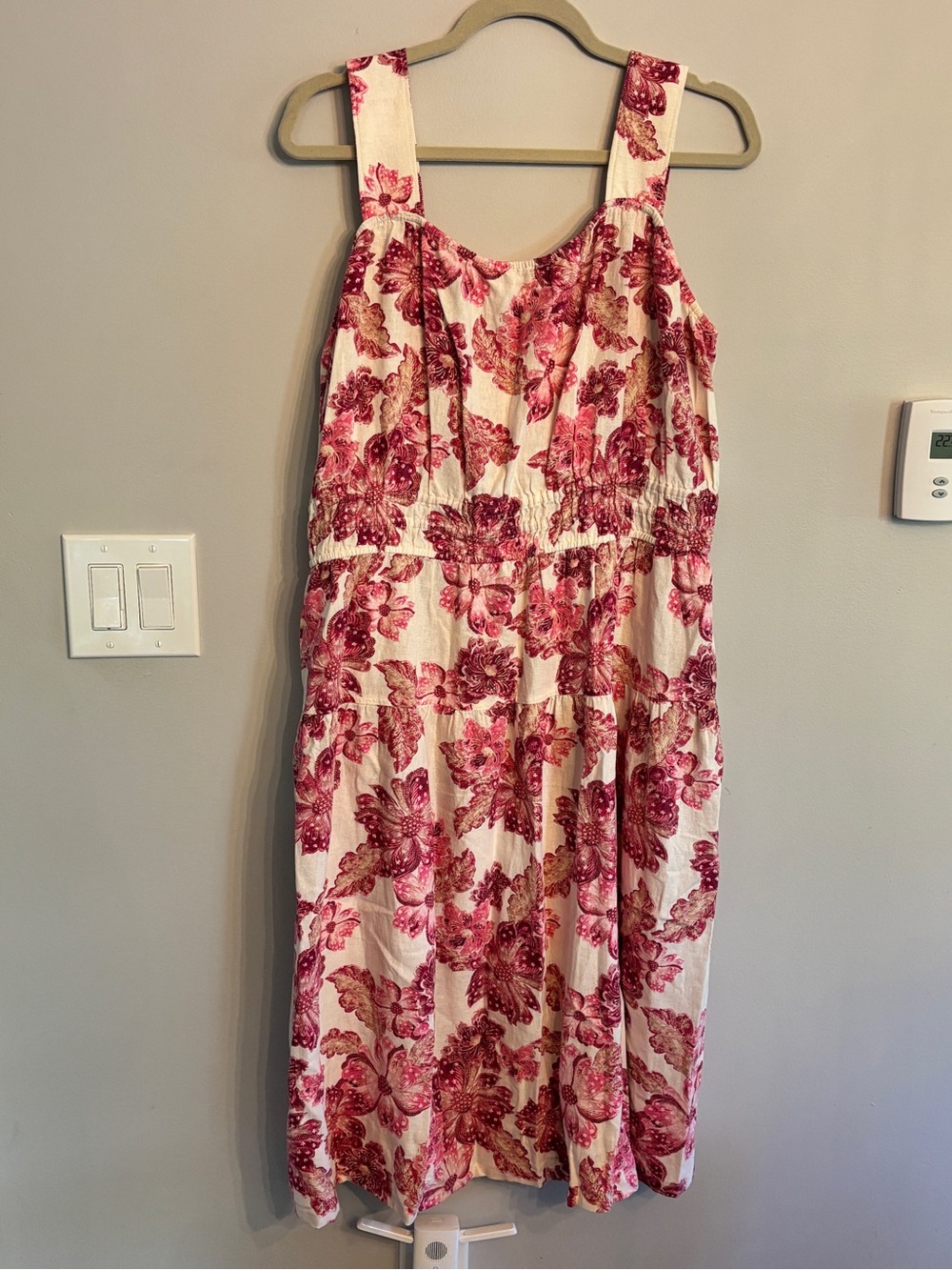 Old Navy Sleeveless Pink Floral Midi Dress XL